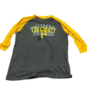 Pittsburgh Pirates two tone baseball ringer tee Size 2XL MLB 3/4 sleeve